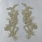 1 Pair Beaded & Corded Floral Lace Applique 9" x 2.5" Each Side